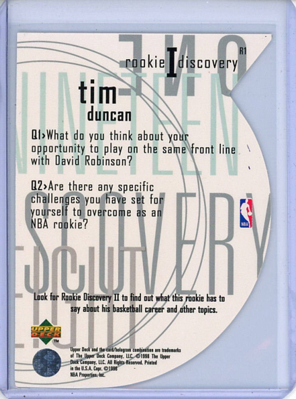 Tim Duncan 1997-98 Upper Deck, Rookie Discovery #R1