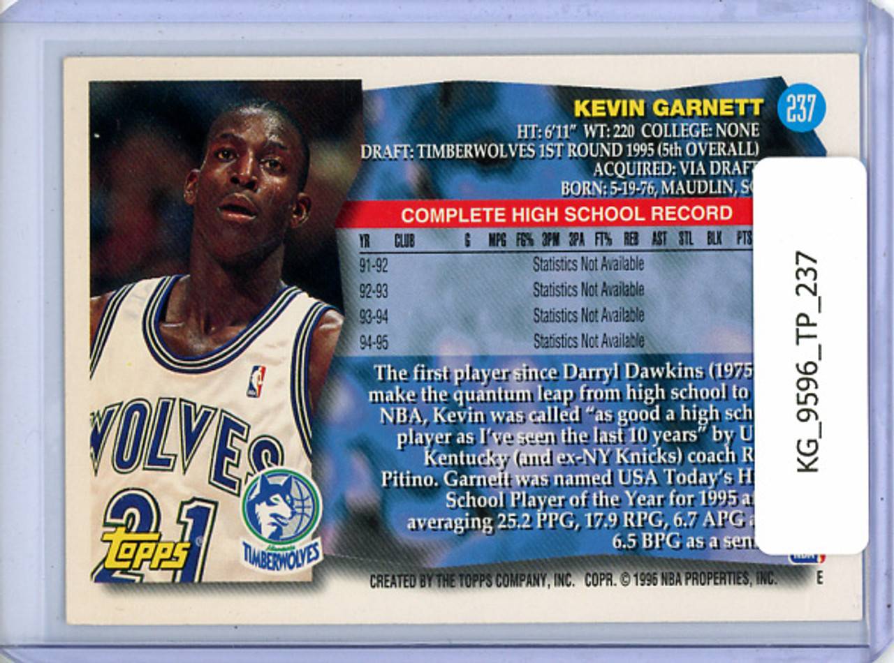 Kevin Garnett 1995-96 Topps #237