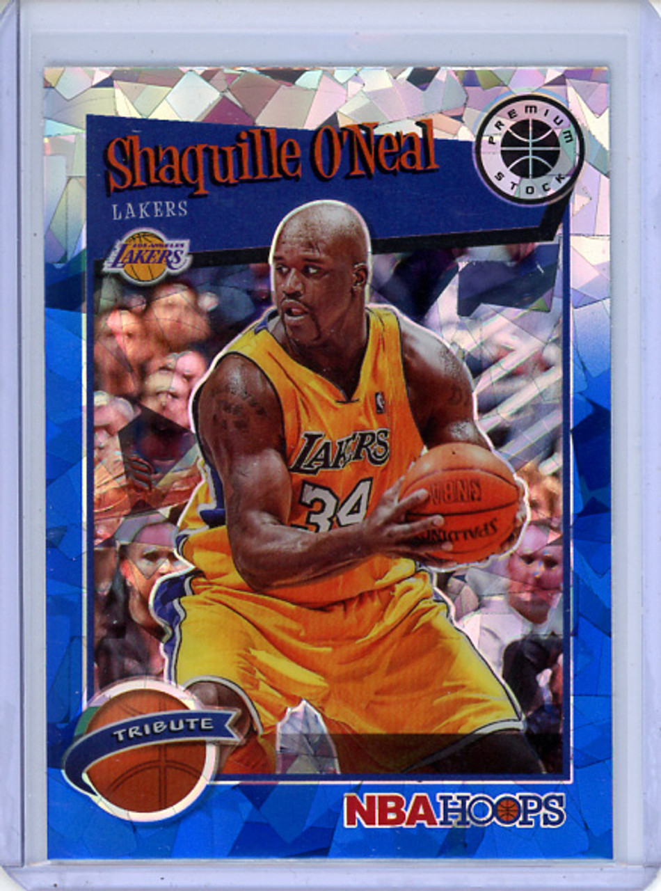 Shaquille O'Neal 2019-20 Hoops Premium Stock #283 Hoops Tribute Blue Cracked Ice