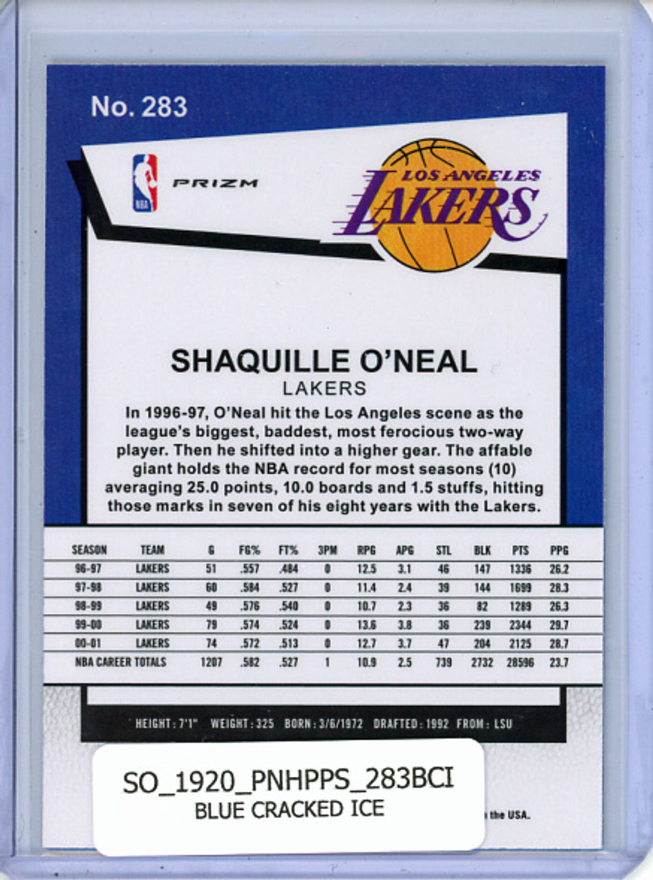Shaquille O'Neal 2019-20 Hoops Premium Stock #283 Hoops Tribute Blue Cracked Ice