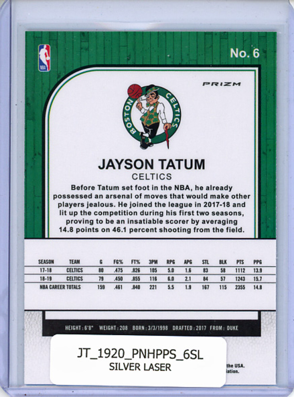 Jayson Tatum 2019-20 Hoops Premium Stock #6 Silver Laser