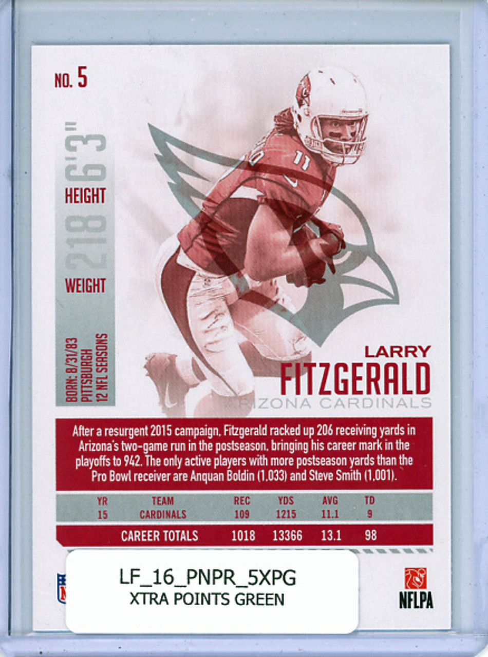 Larry Fitzgerald 2016 Prestige #5 Xtra Points Green