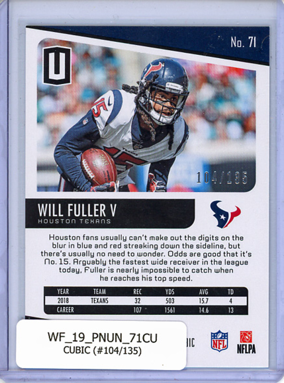 Will Fuller V 2019 Unparalleled #71 Cubic (#104/135)