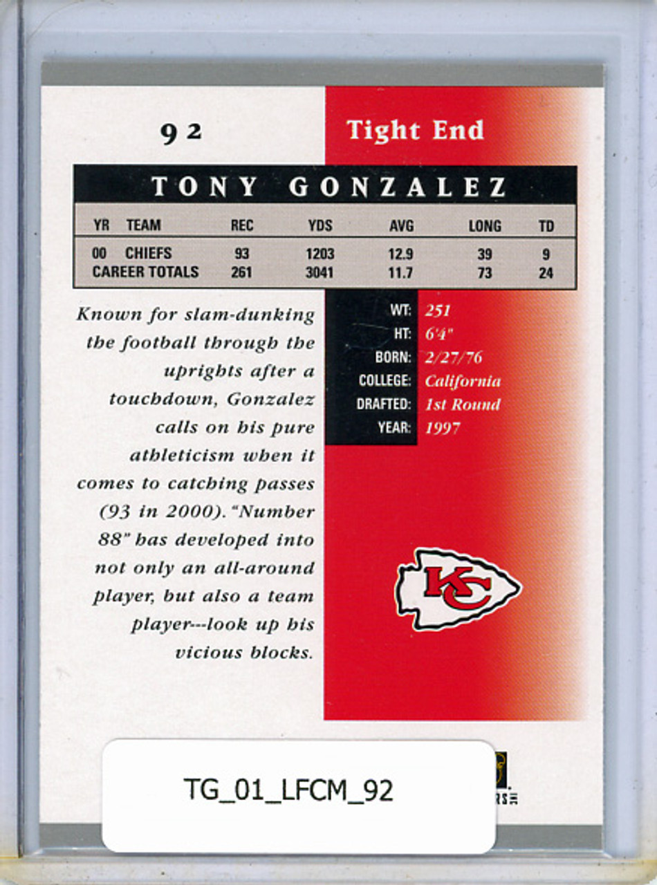 Tony Gonzalez 2001 Certified Materials #92