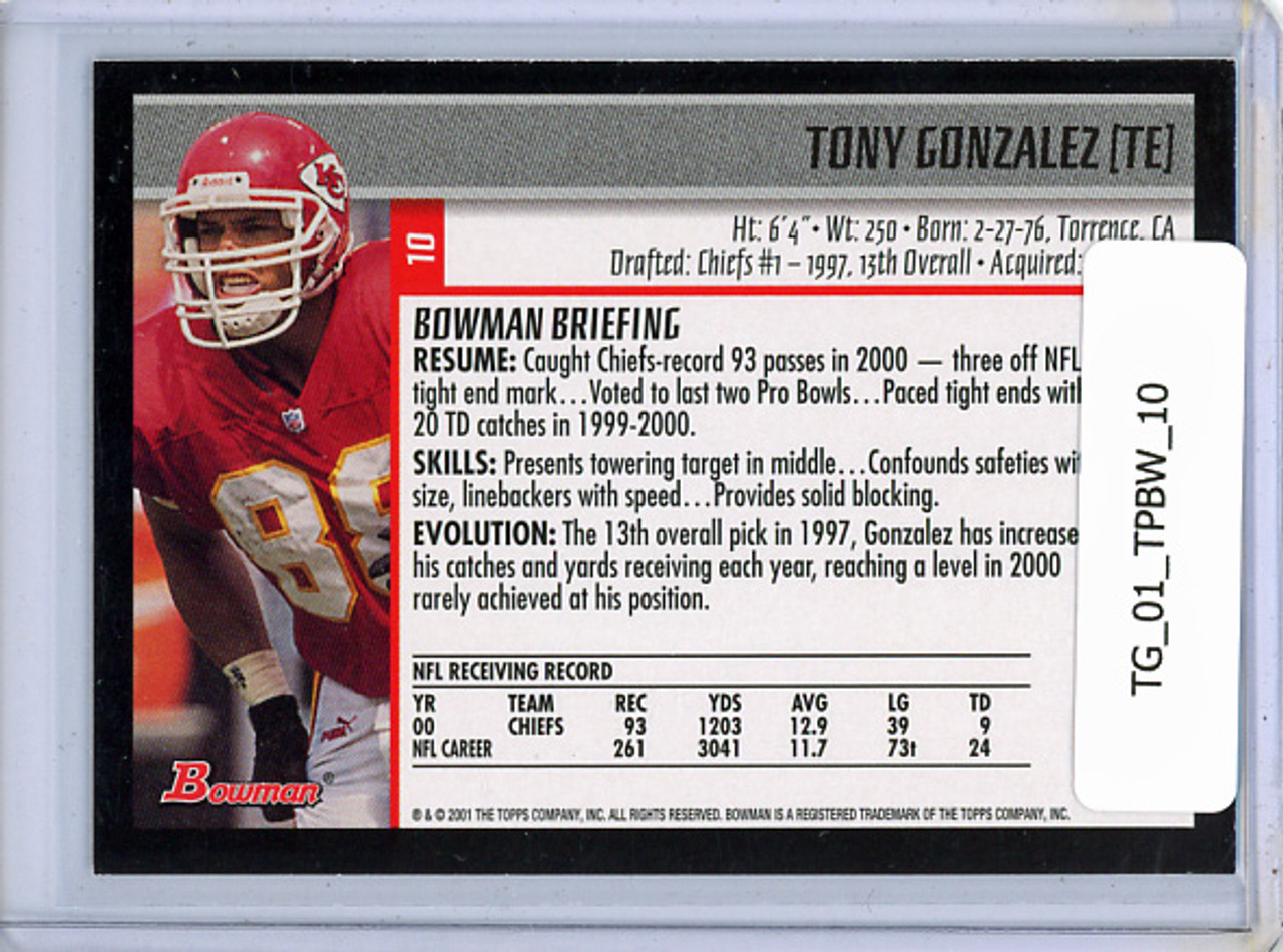 Tony Gonzalez 2001 Bowman #10