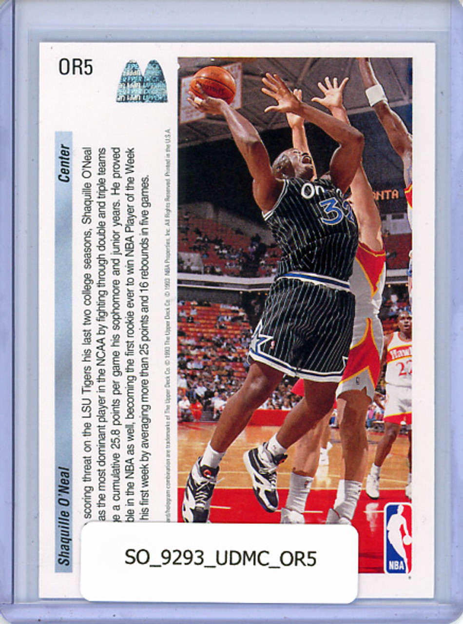 Shaquille O'Neal 1992-93 Upper Deck McDonald's #OR5