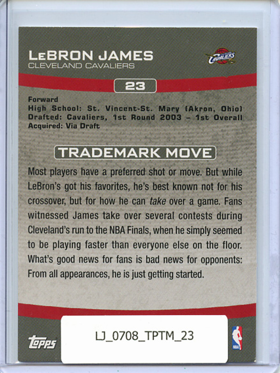 LeBron James 2007-08 Trademark Moves #23