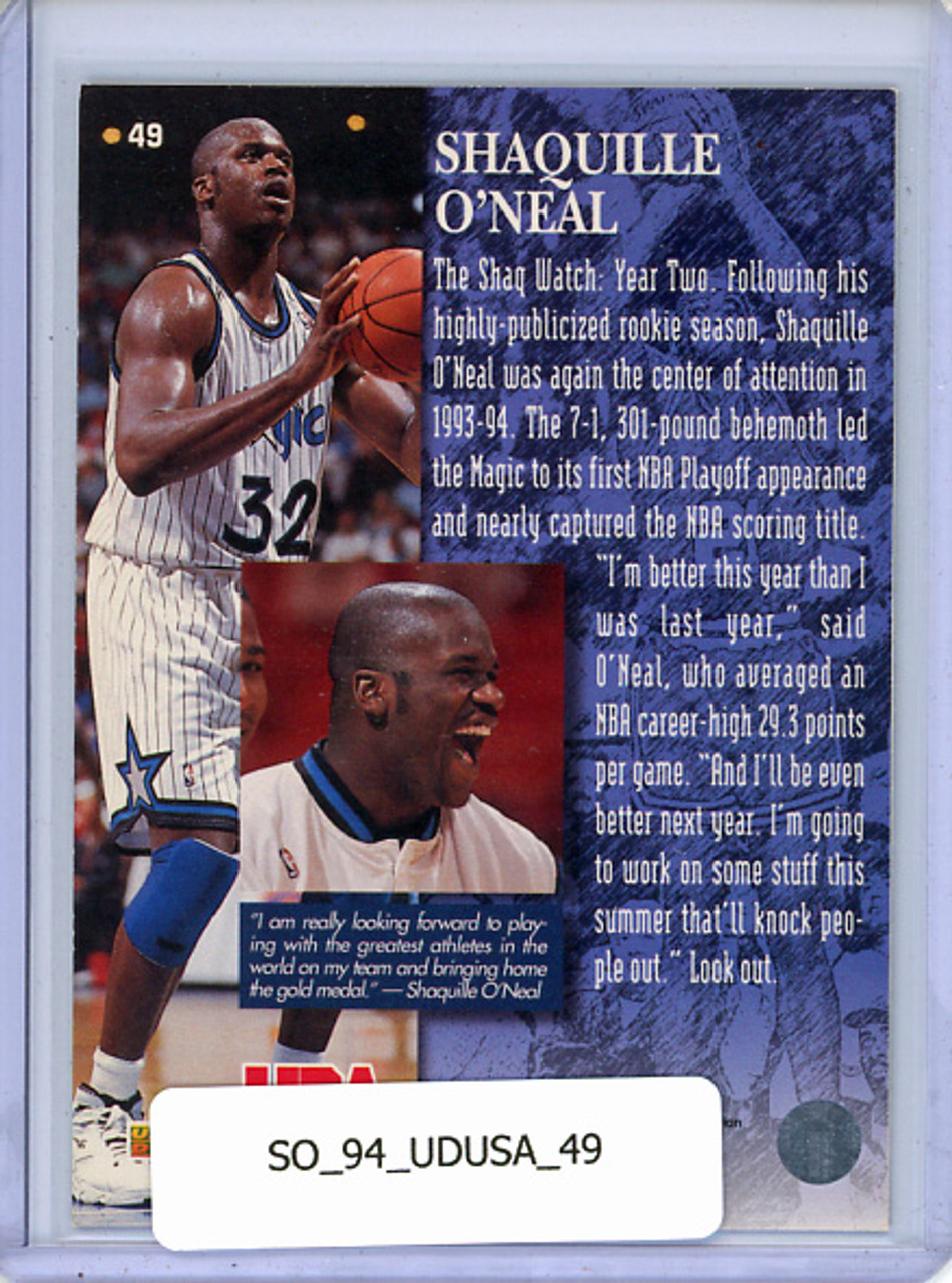 Shaquille O'Neal 1994 Upper Deck USA #49 Player Quotebook