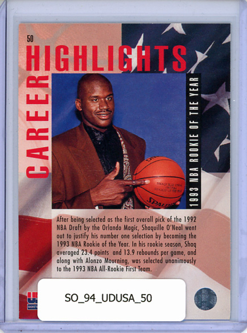 Shaquille O'Neal 1994 Upper Deck USA #50 Rookie of the Year