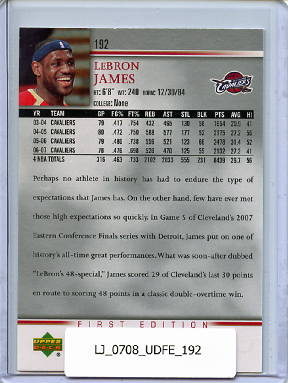 Lebron James 2007-08 Upper Deck First Edition #192