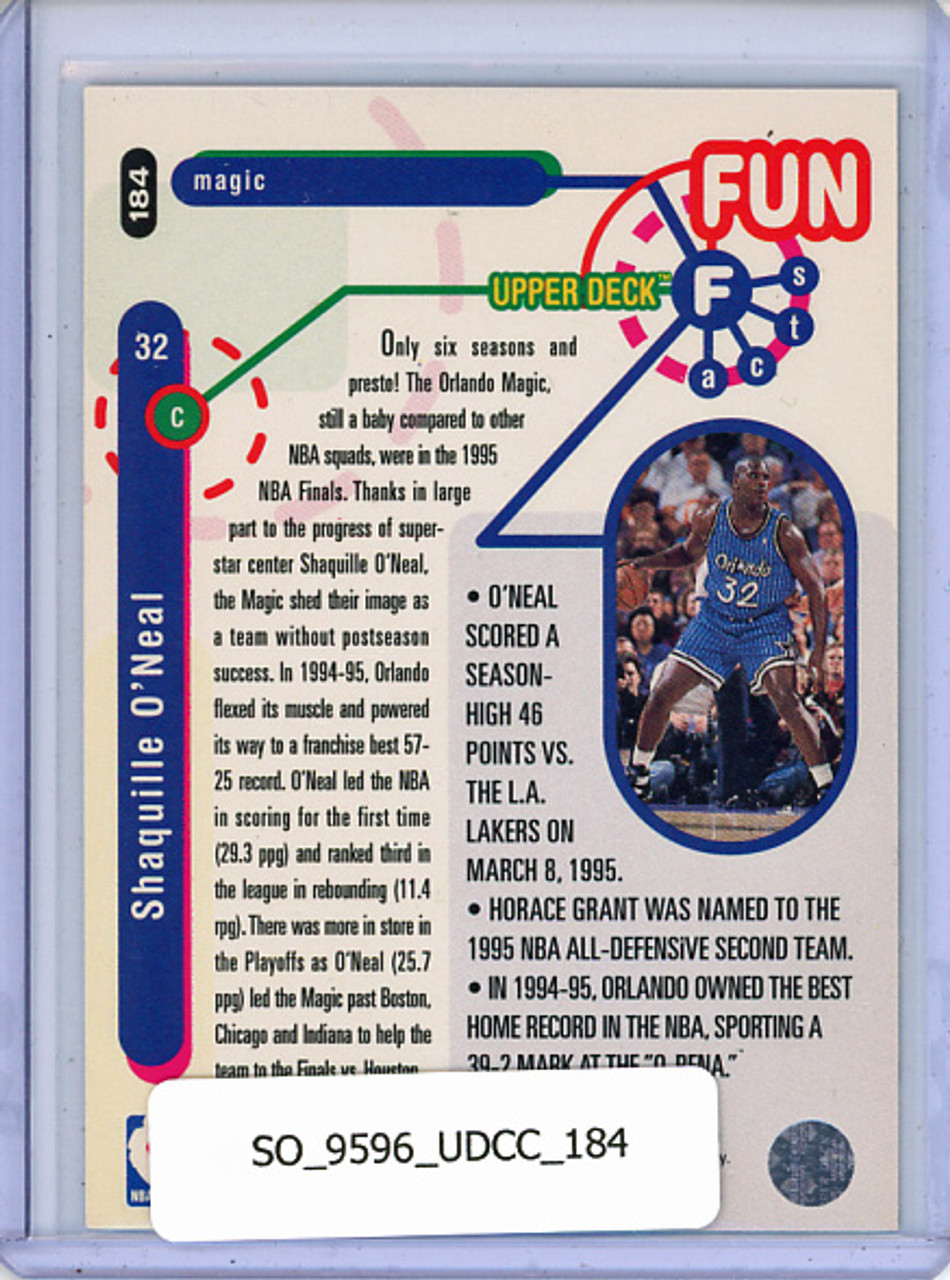 Shaquille O'Neal 1995-96 Collector's Choice #184 Fun Facts