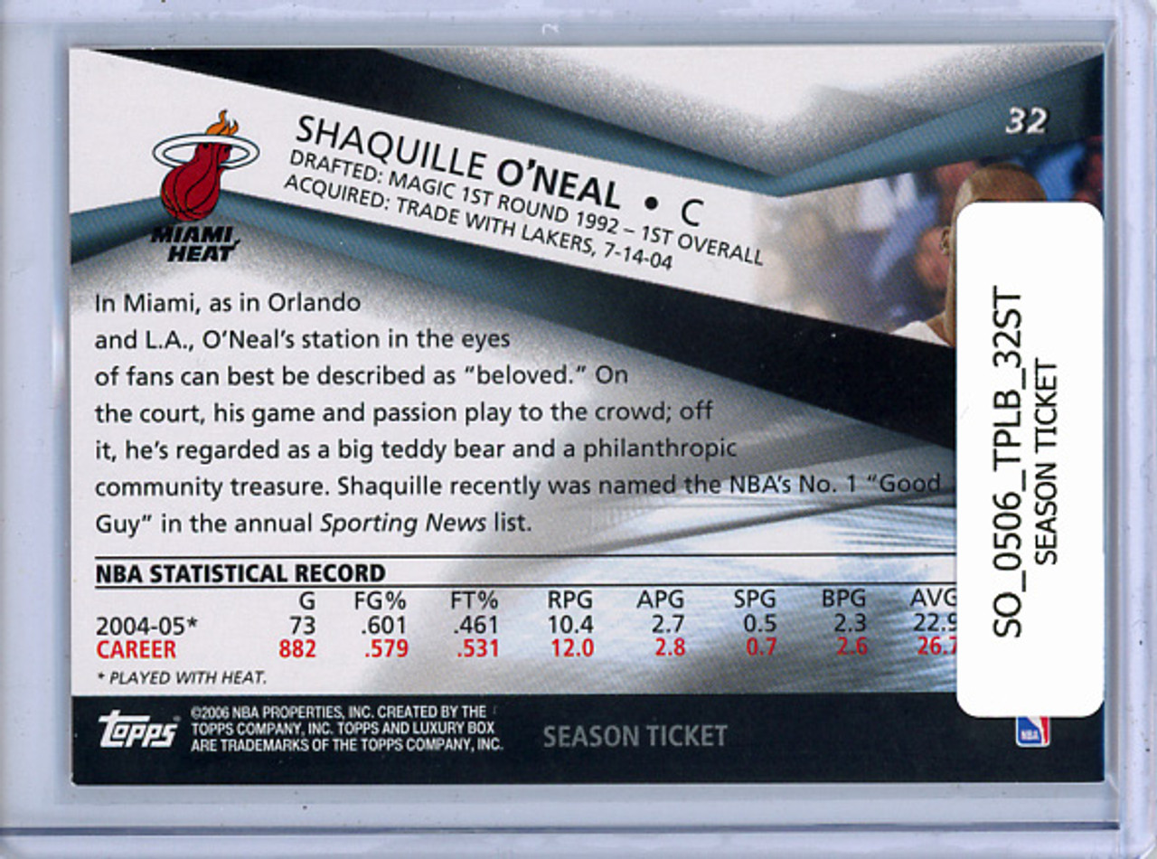 Shaquille O'Neal 2005-06 Luxury Box #32 Season Ticket