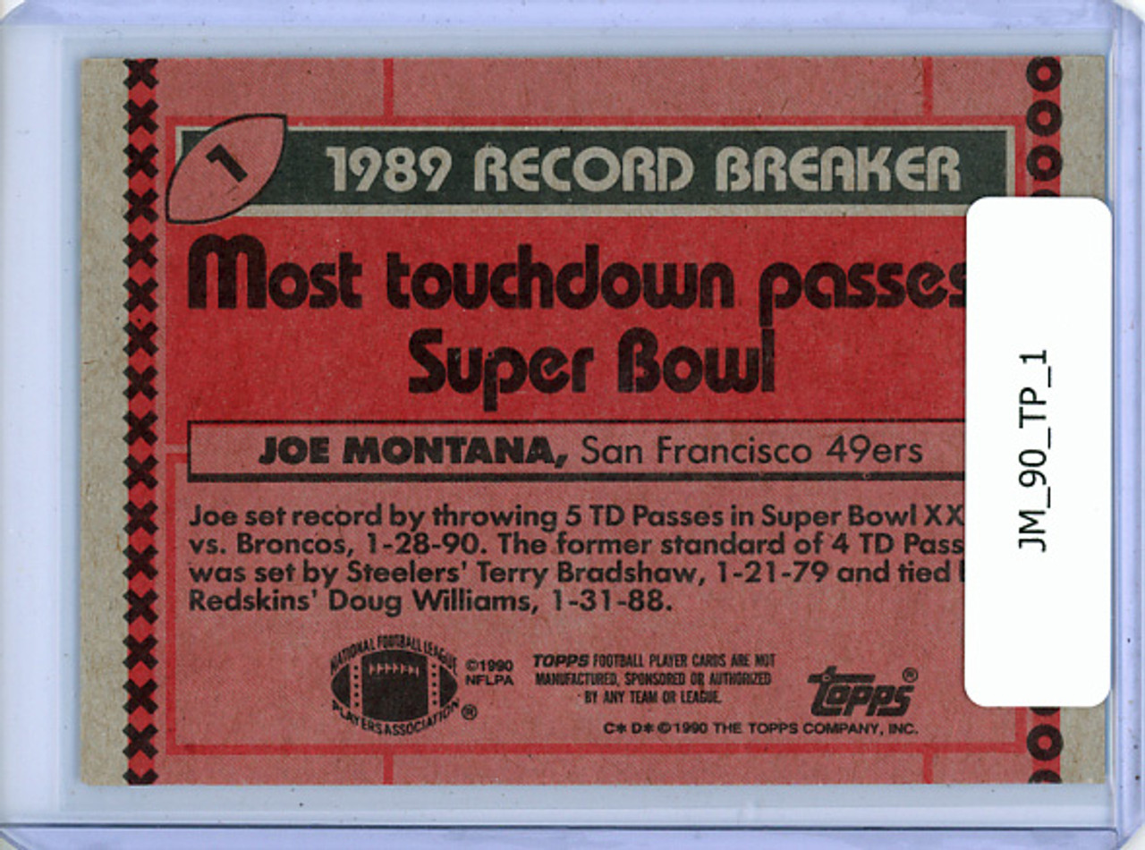 Joe Montana 1990 Topps #1 Record Breaker