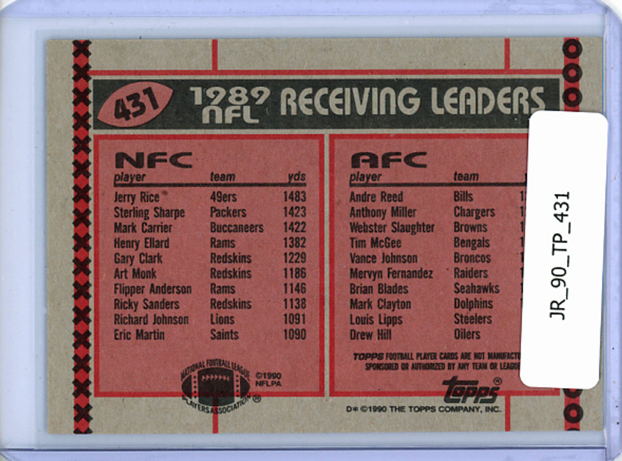 Jerry Rice, Andre Reed 1990 Topps #431 Receiving Leaders