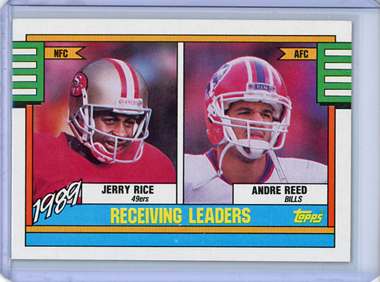 Jerry Rice, Andre Reed 1990 Topps #431 Receiving Leaders