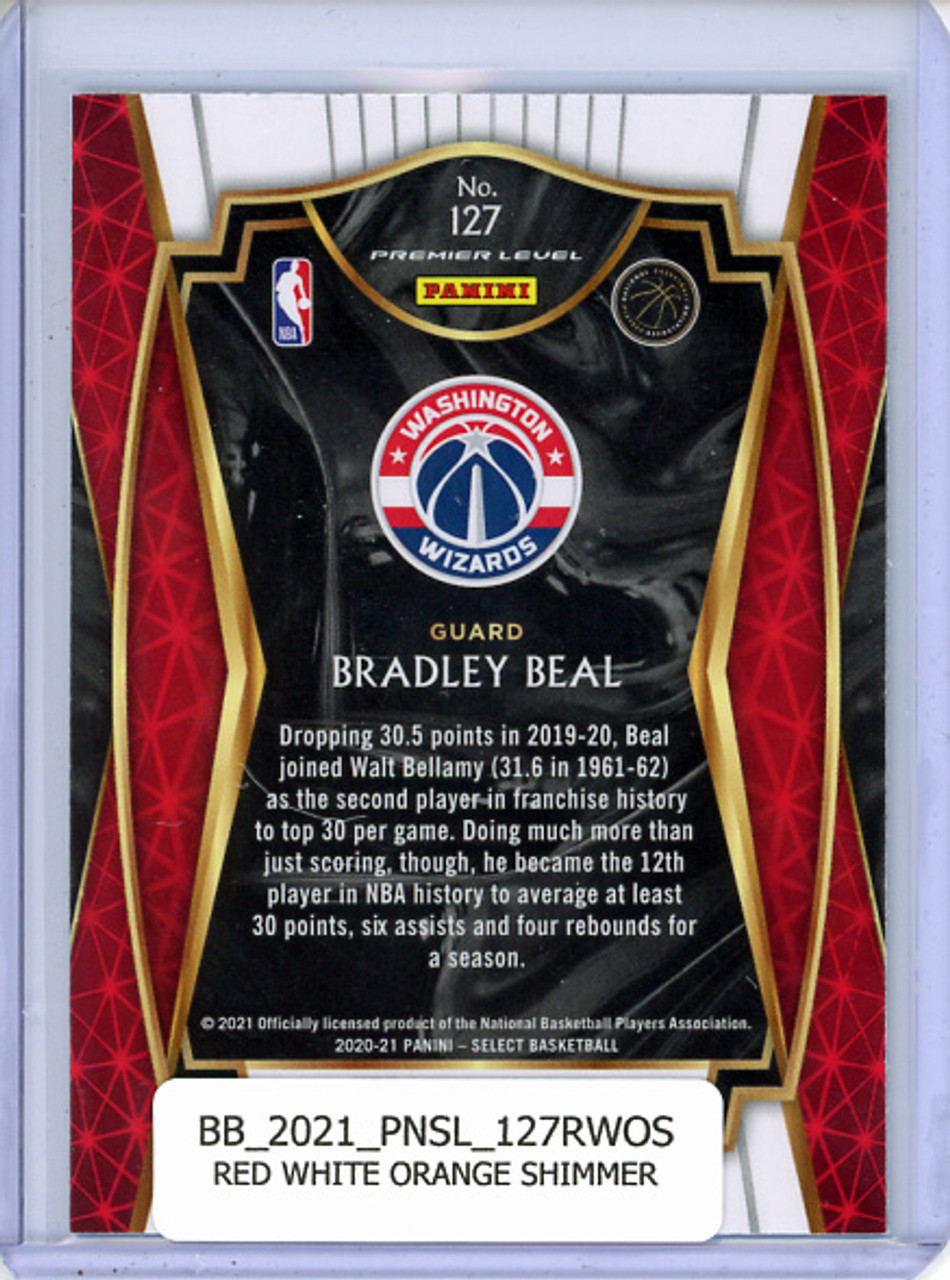 Bradley Beal 2020-21 Select #127 Premier Level Red White Orange Shimmer