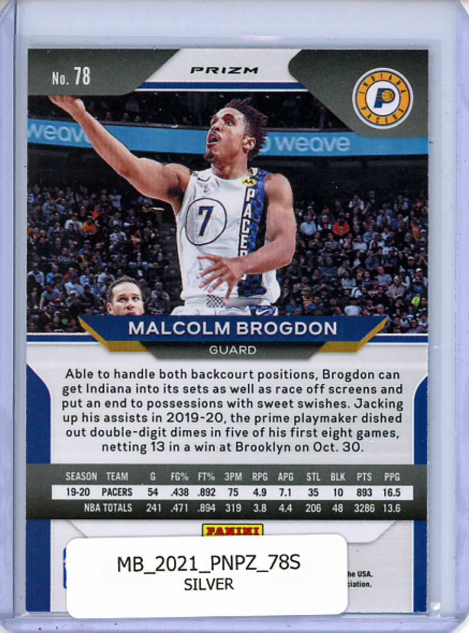 Malcolm Brogdon 2020-21 Prizm #78 Silver