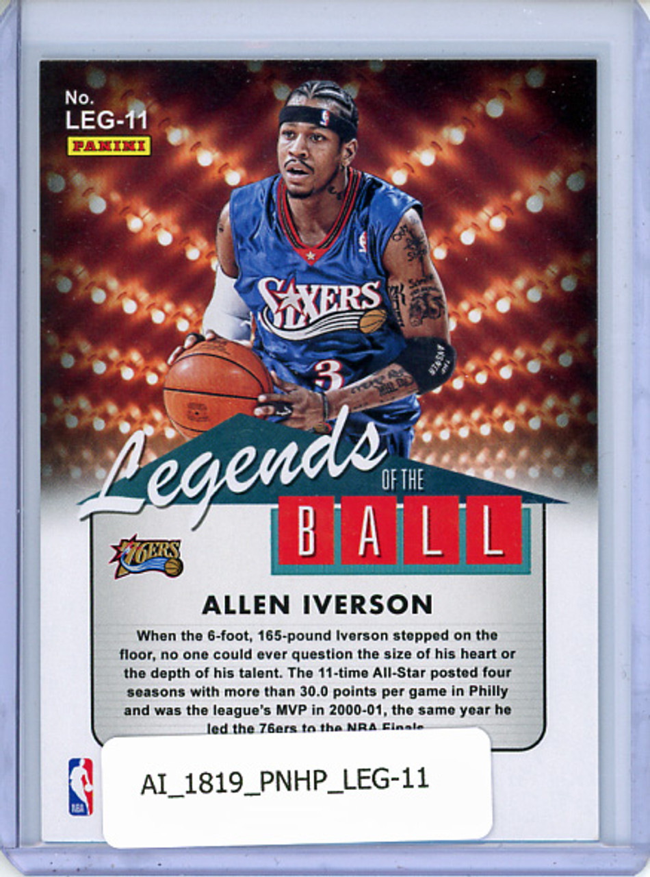 Allen Iverson 2018-19 Hoops, Legends of the Ball #LEG-11