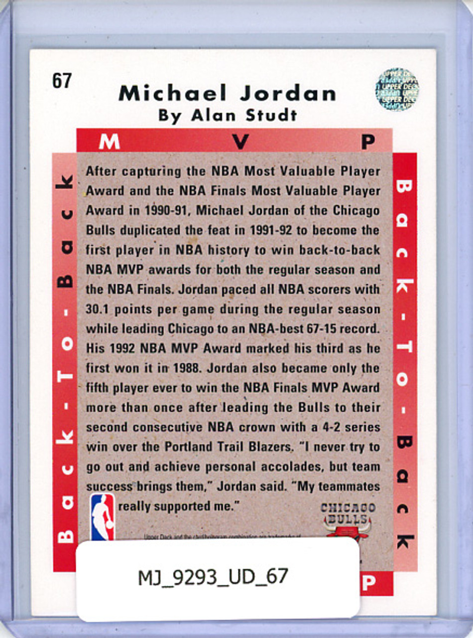 Michael Jordan 1992-93 Upper Deck #67 Back to Back MVP