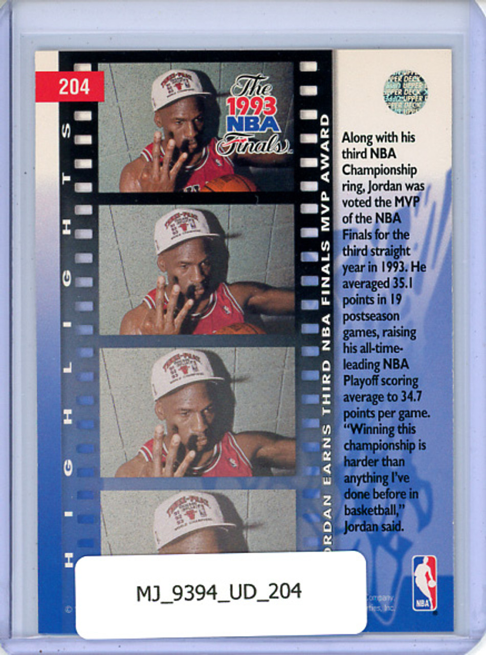 Michael Jordan 1993-94 Upper Deck #204 Finals MVP