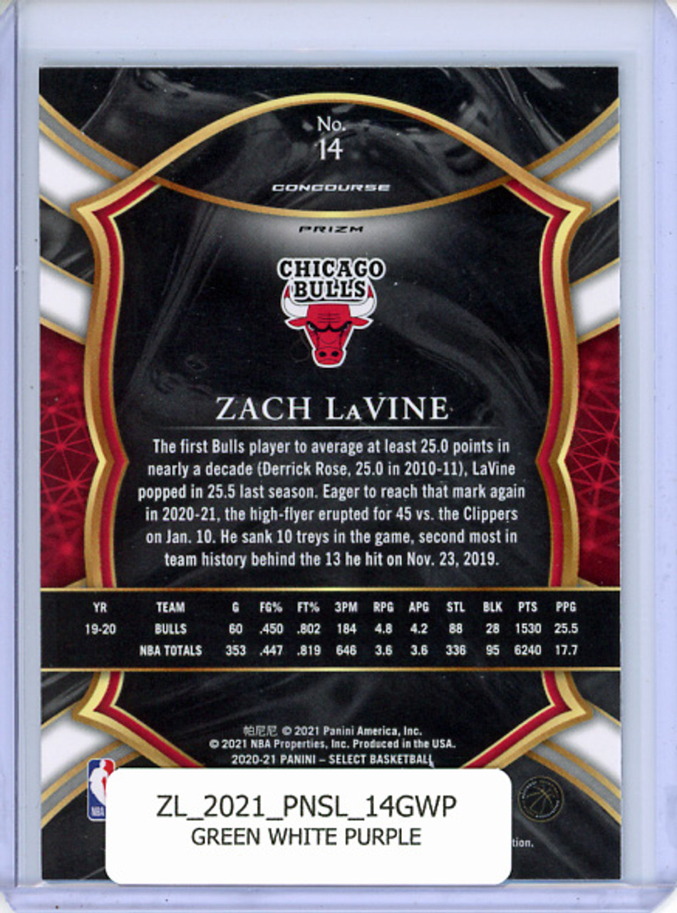 Zach LaVine 2020-21 Select #14 Concourse Green White Purple