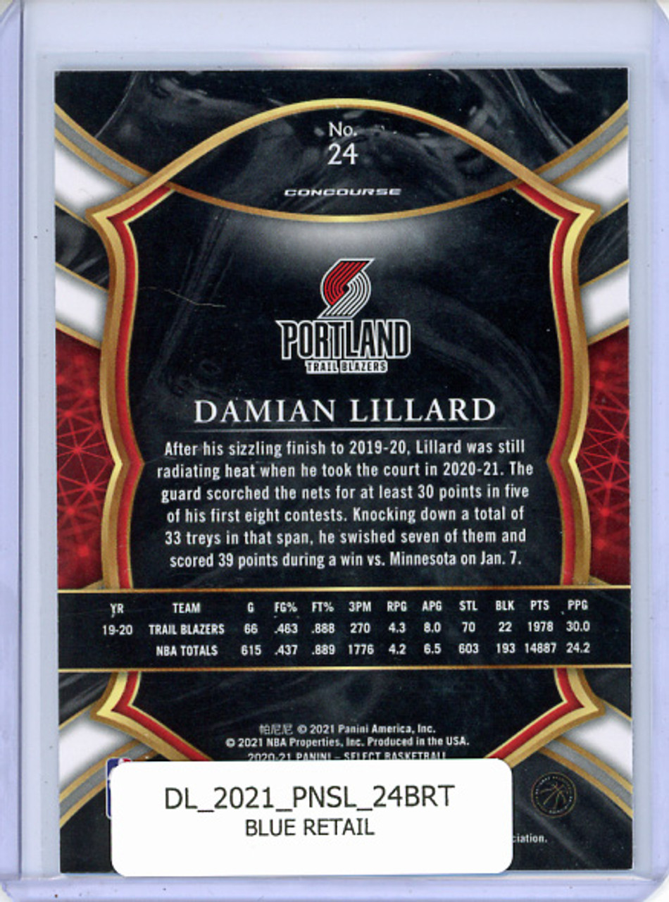 Damian Lillard 2020-21 Select #24 Concourse Blue Retail