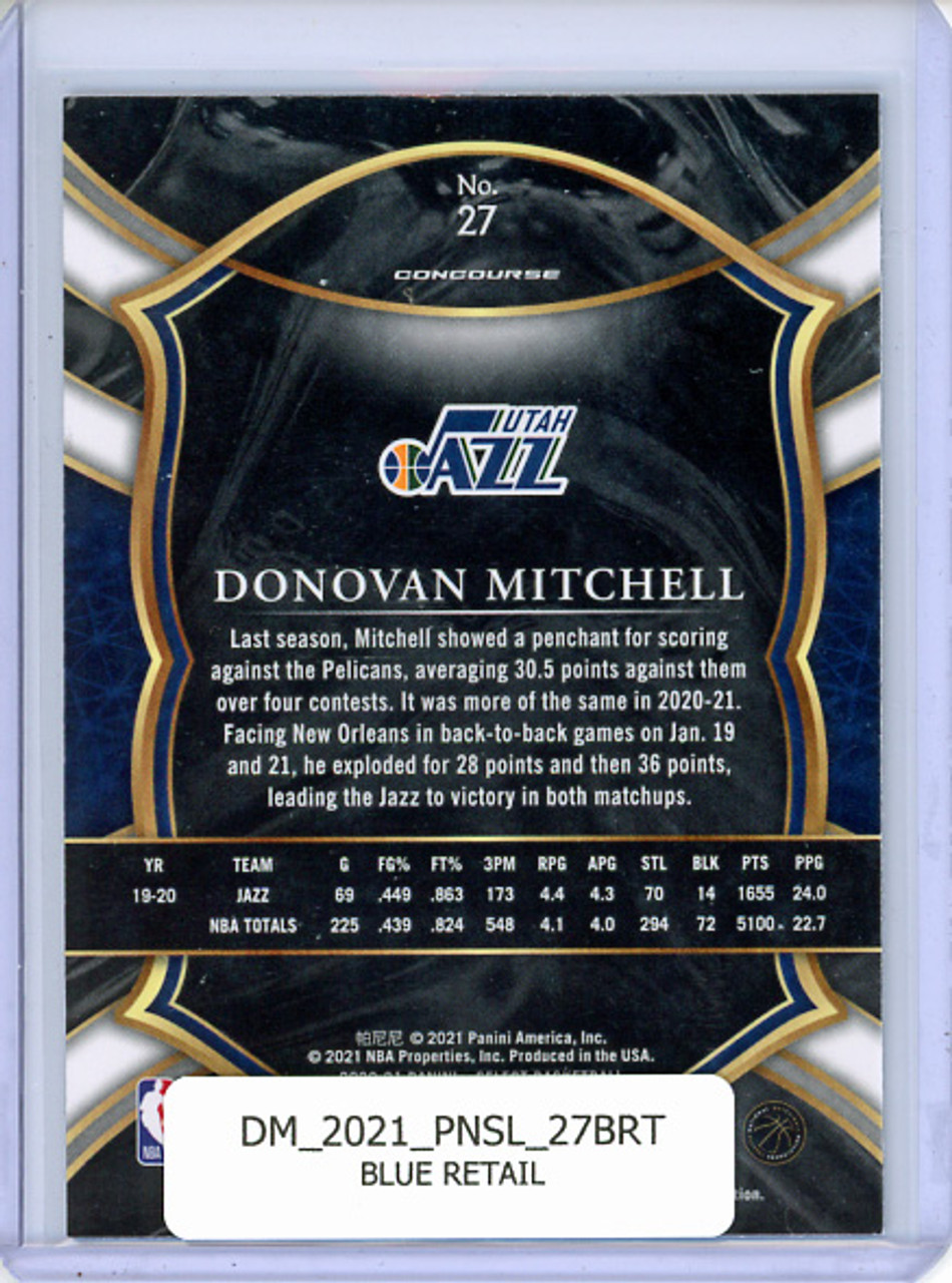 Donovan Mitchell 2020-21 Select #27 Concourse Blue Retail