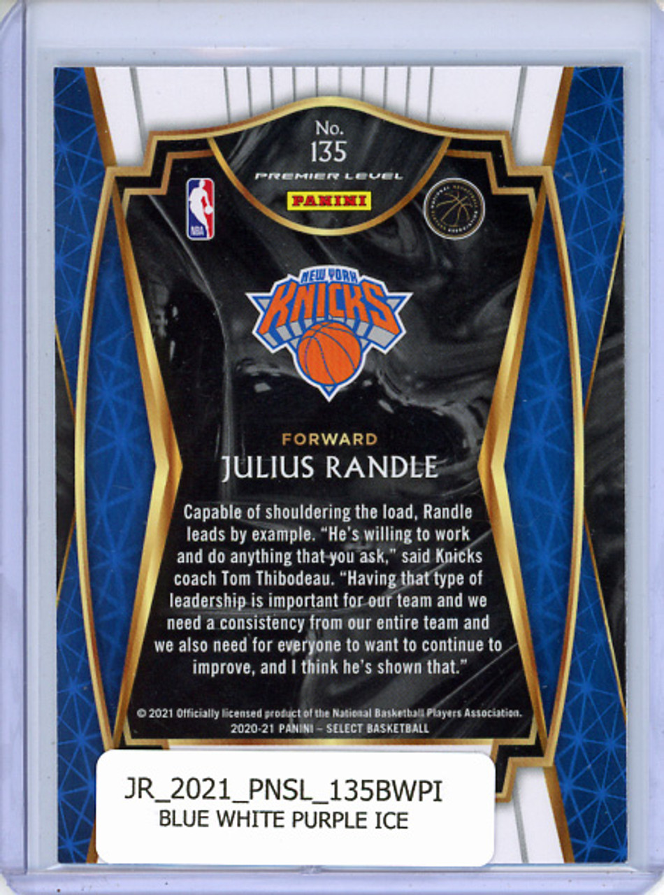 Julius Randle 2020-21 Select #135 Premier Level Blue White Purple Ice