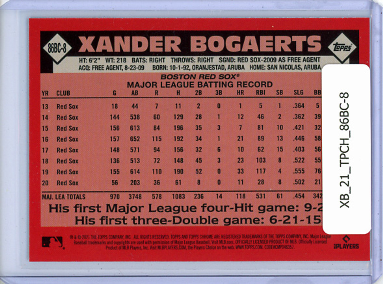 Xander Bogaerts 2021 Topps Chrome, 1986 Topps #86BC-8