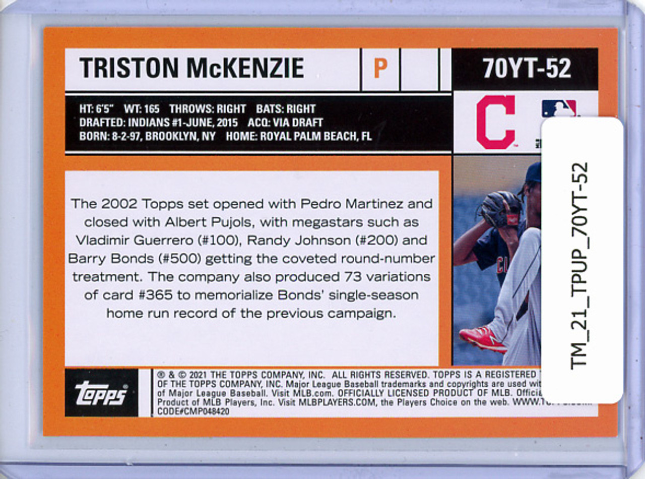Triston McKenzie 2021 Topps Update, 70 Years of Topps Baseball #70YT-52 2002 Topps