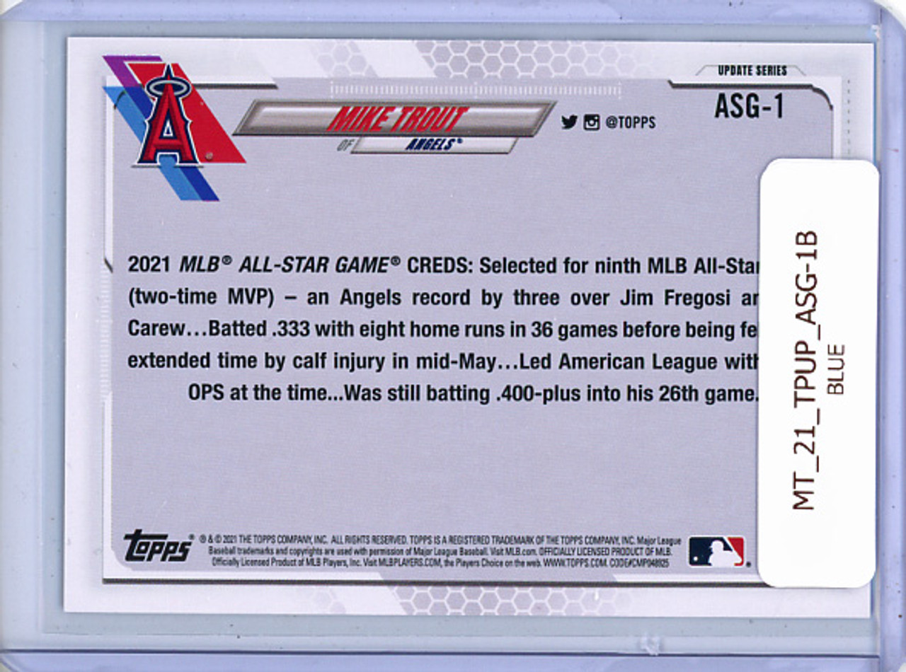 Mike Trout 2021 Topps Update, MLB All-Stars #ASG-1 Blue