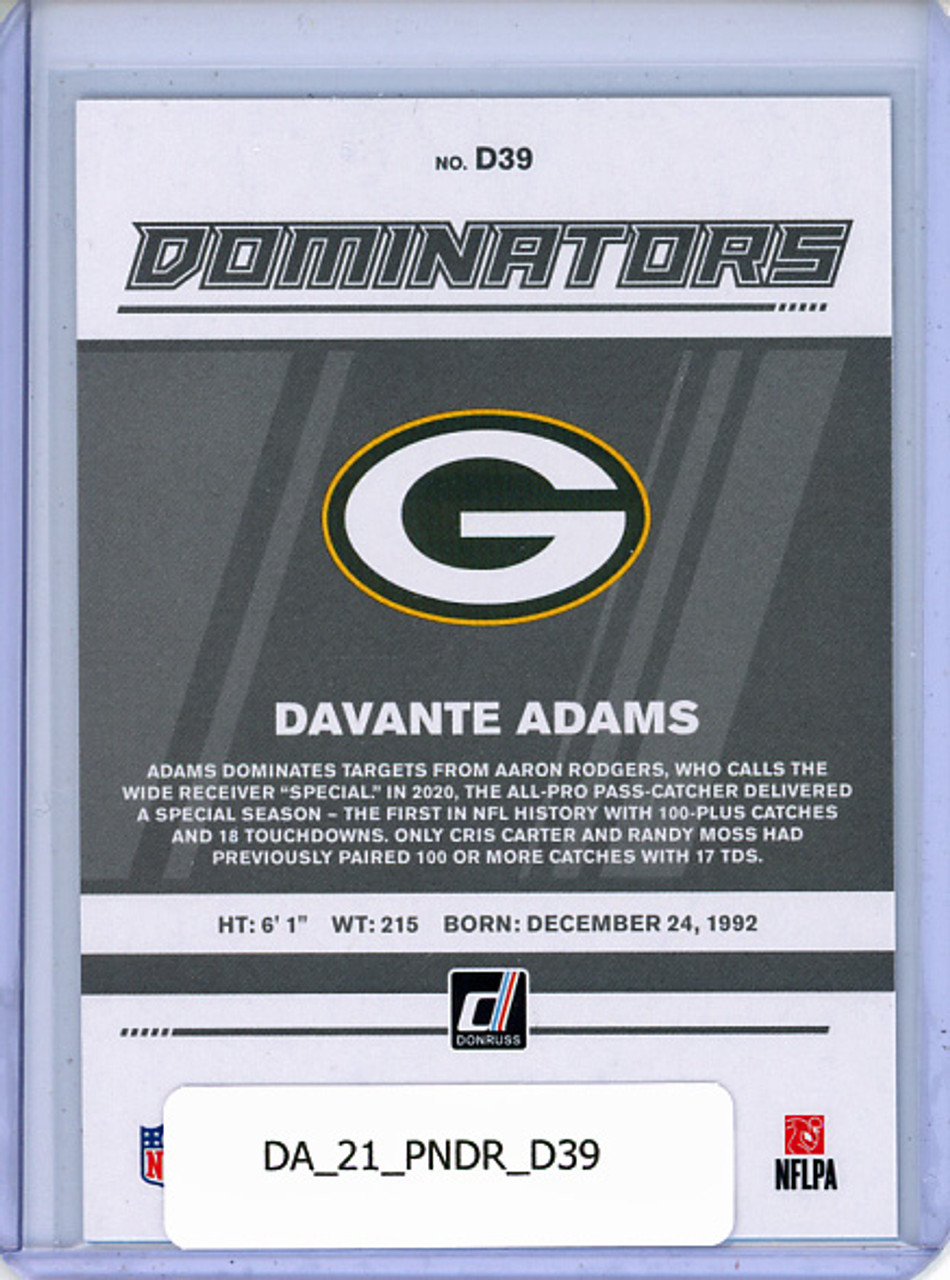 Davante Adams 2021 Donruss, Dominators #D39