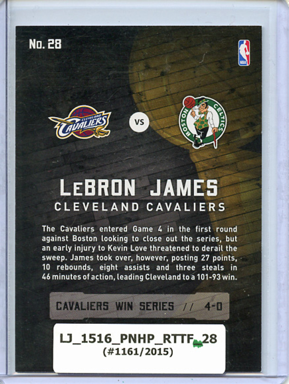 Lebron James 2015-16 Hoops, Road to the Finals #28 First Round (#1161/2015)