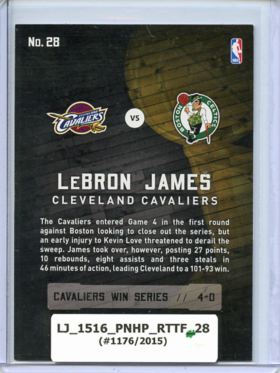 Lebron James 2015-16 Hoops, Road to the Finals #28 First Round (#1176/2015)