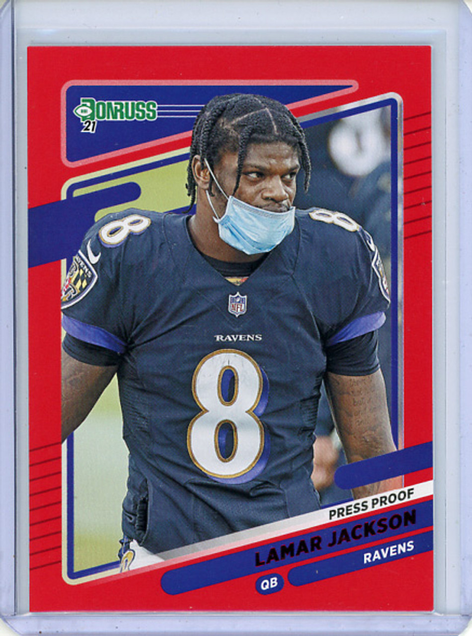 Lamar Jackson 2021 Donruss #239 Variations Press Proof Red