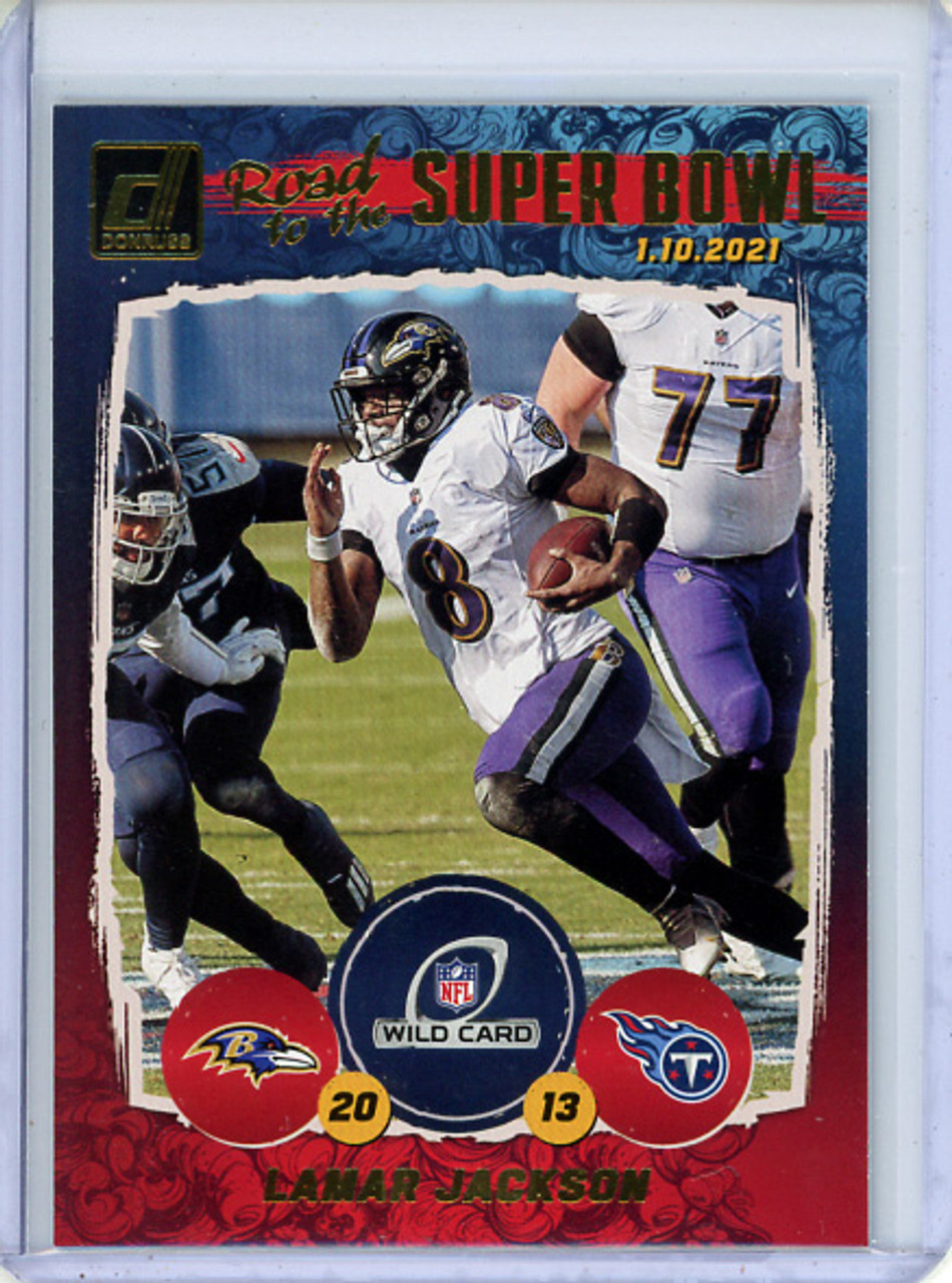 Lamar Jackson 2021 Donruss, Road to the Super Bowl Wild Card #WC4