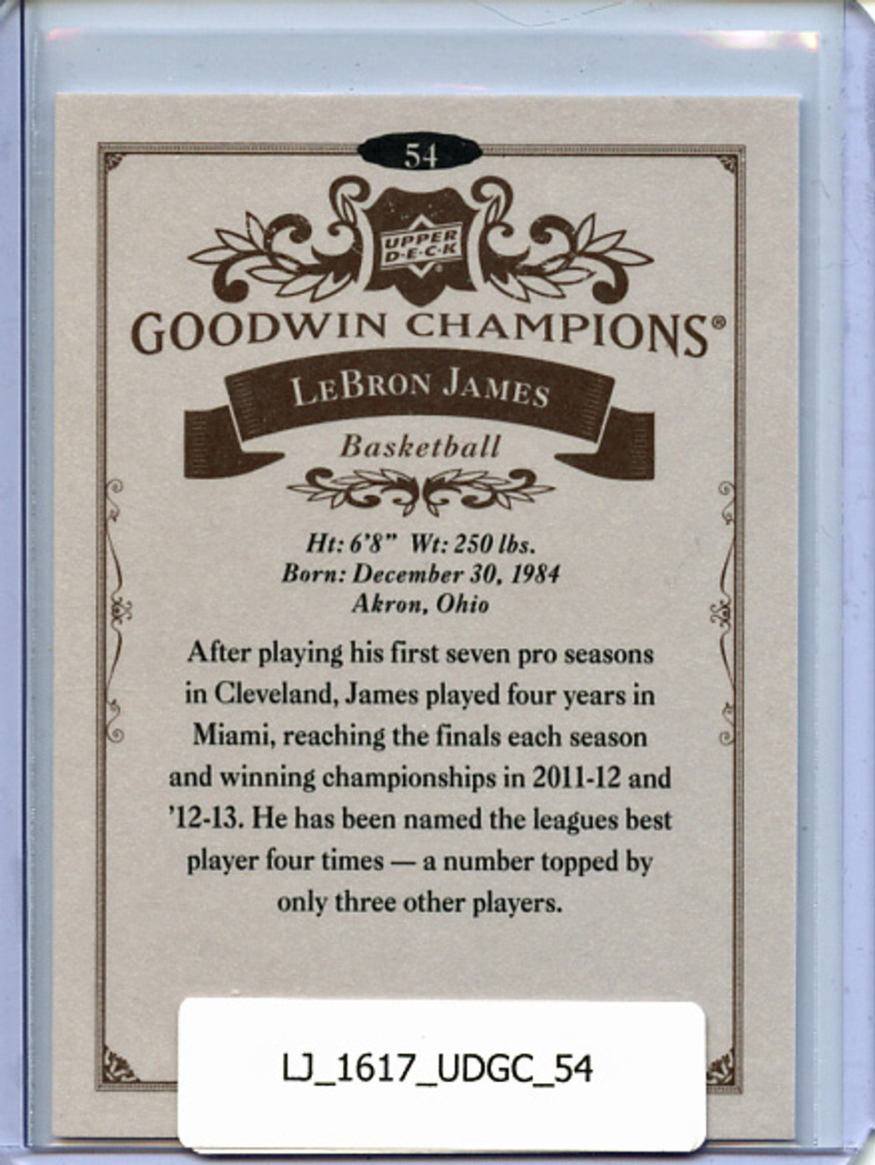Lebron James 2016 Goodwin Champions #54