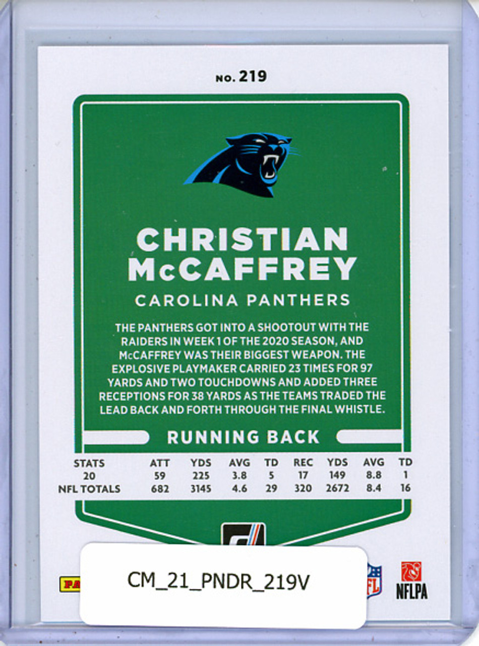 Christian McCaffrey 2021 Donruss #219 Variations