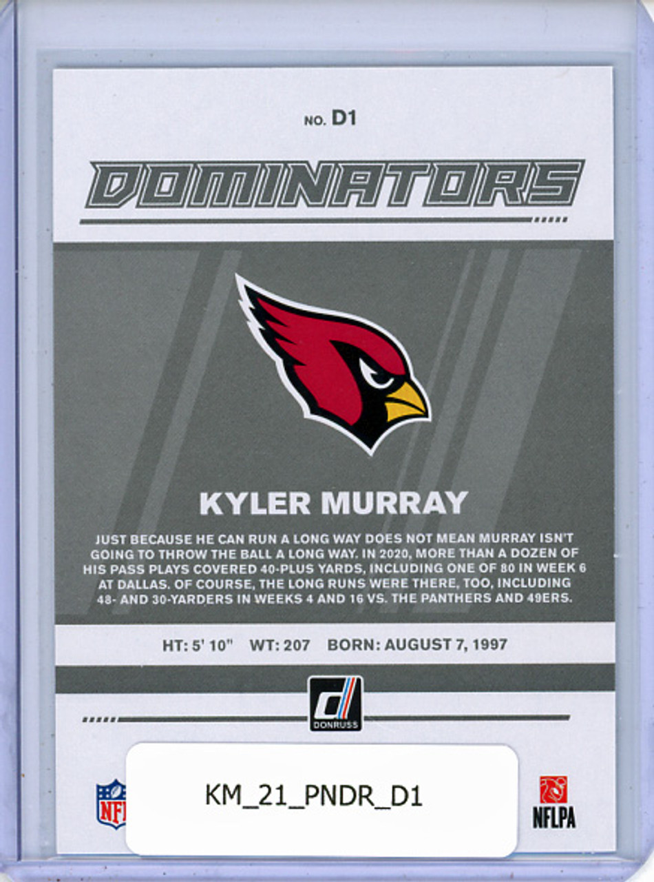 Kyler Murray 2021 Donruss, Dominators #D1