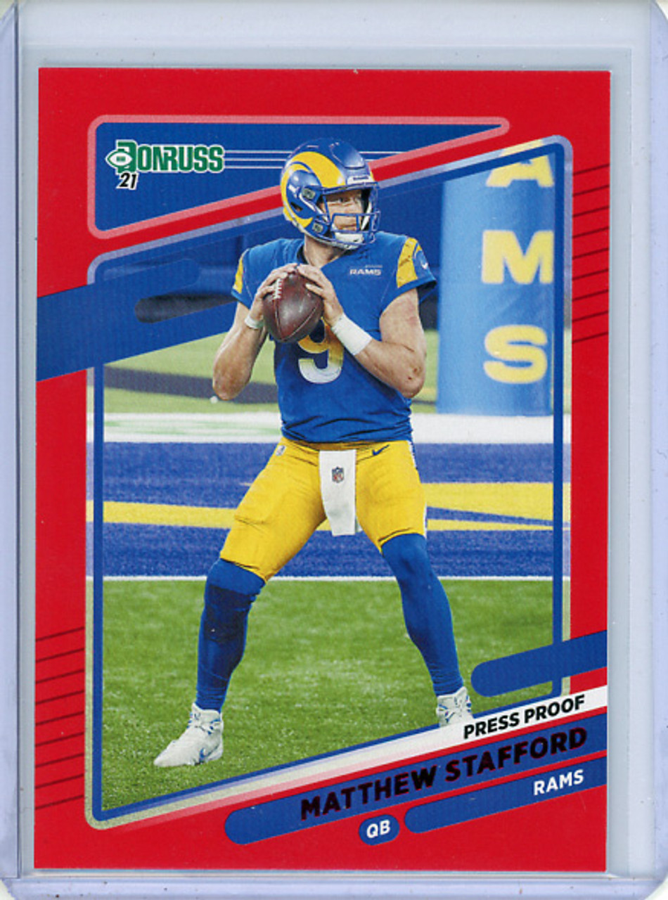 Matthew Stafford 2021 Donruss #139 Press Proof Red