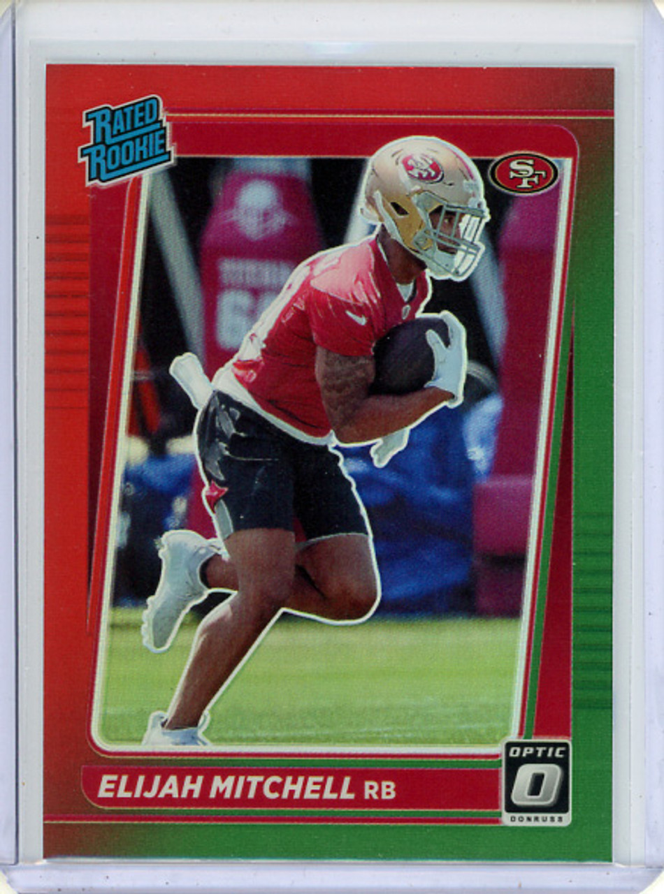 Elijah Mitchell 2021 Donruss, Optic Preview #P-312 Red & Green