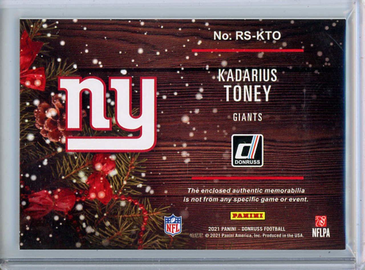 Kadarius Toney 2021 Donruss, Rookie Holiday Sweater #RS-KTO (1)