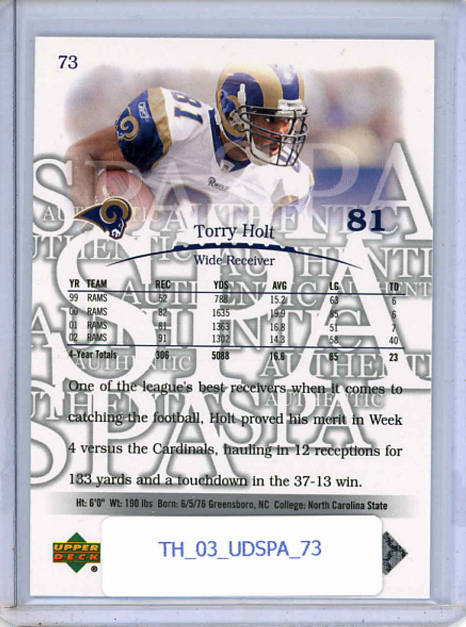 Torry Holt 2003 SP Authentic #73