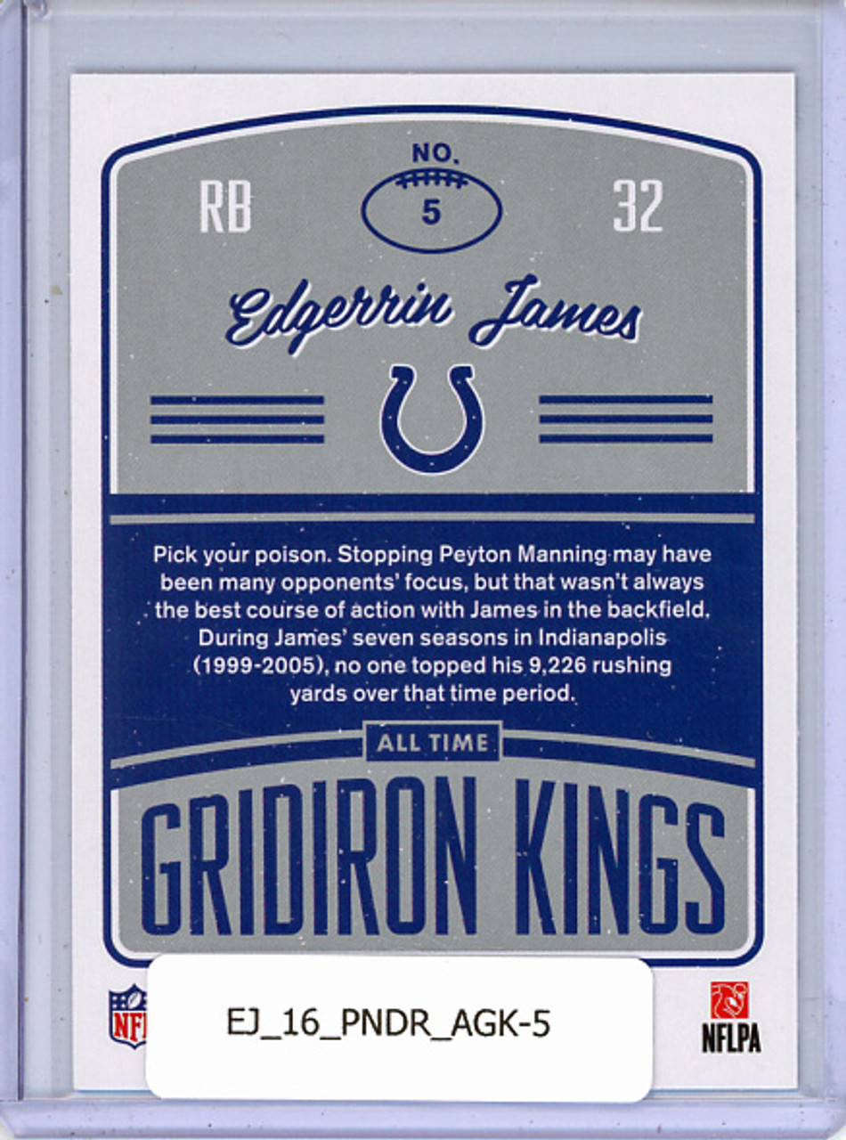 Edgerrin James 2016 Donruss, All-Time Gridiron Kings #5