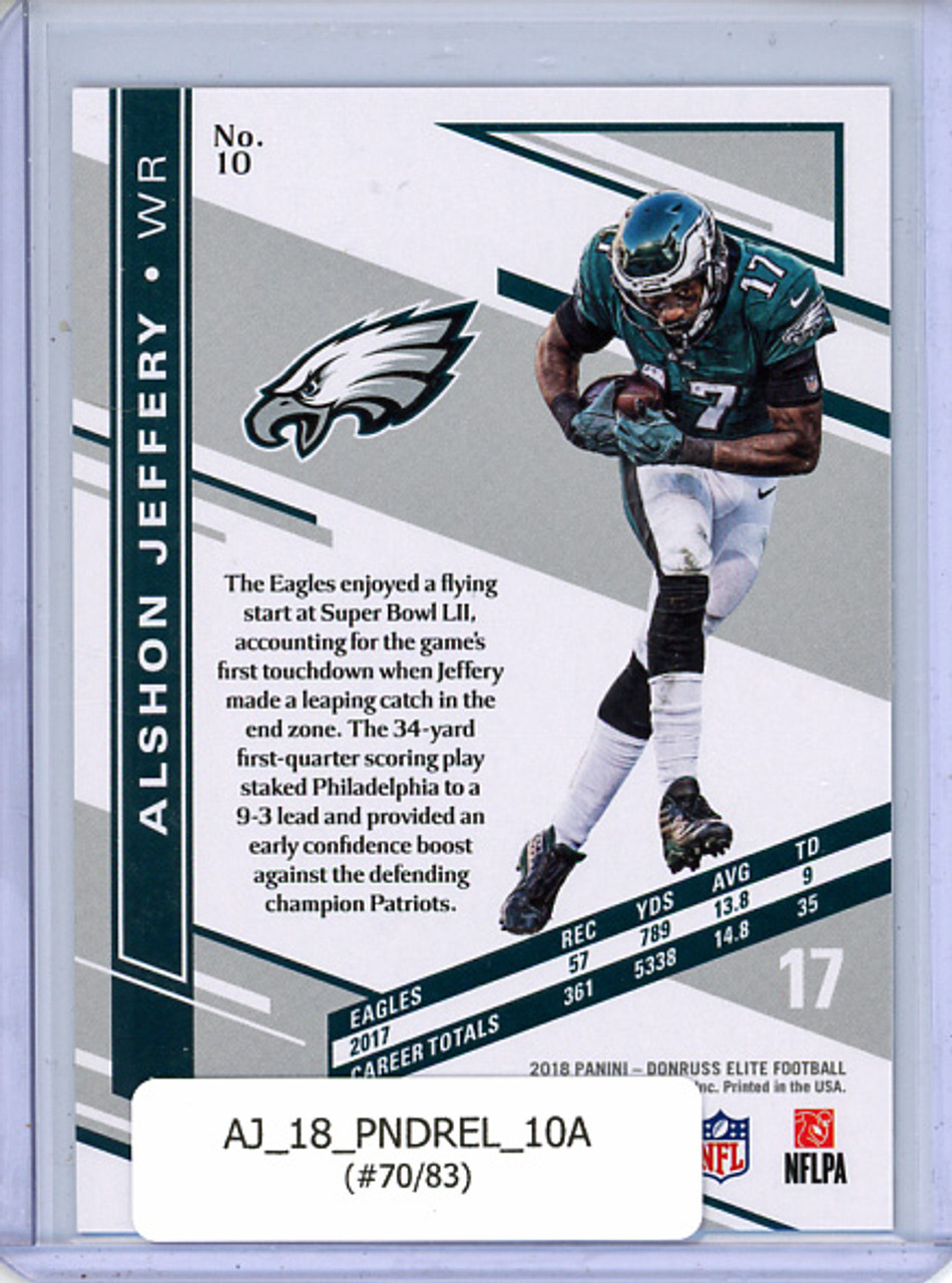 Alshon Jeffery 2018 Donruss Elite #10 Aspirations (#70/83)