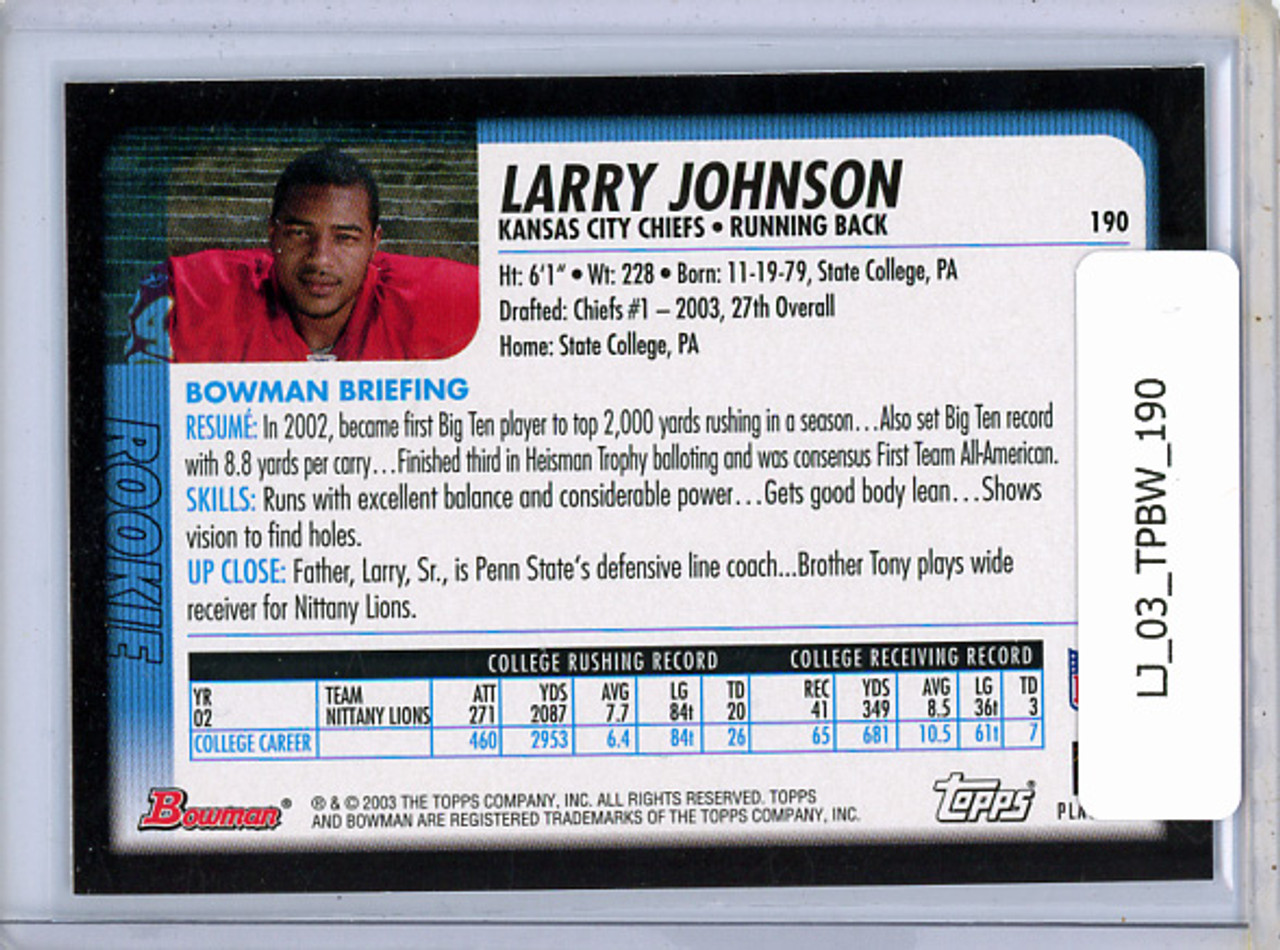 Larry Johnson 2003 Bowman #190