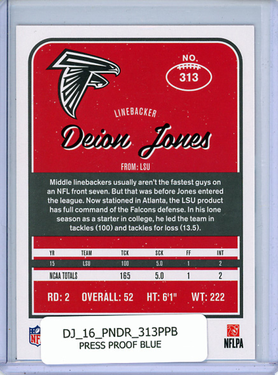 Deion Jones 2016 Donruss #313 Press Proof Blue