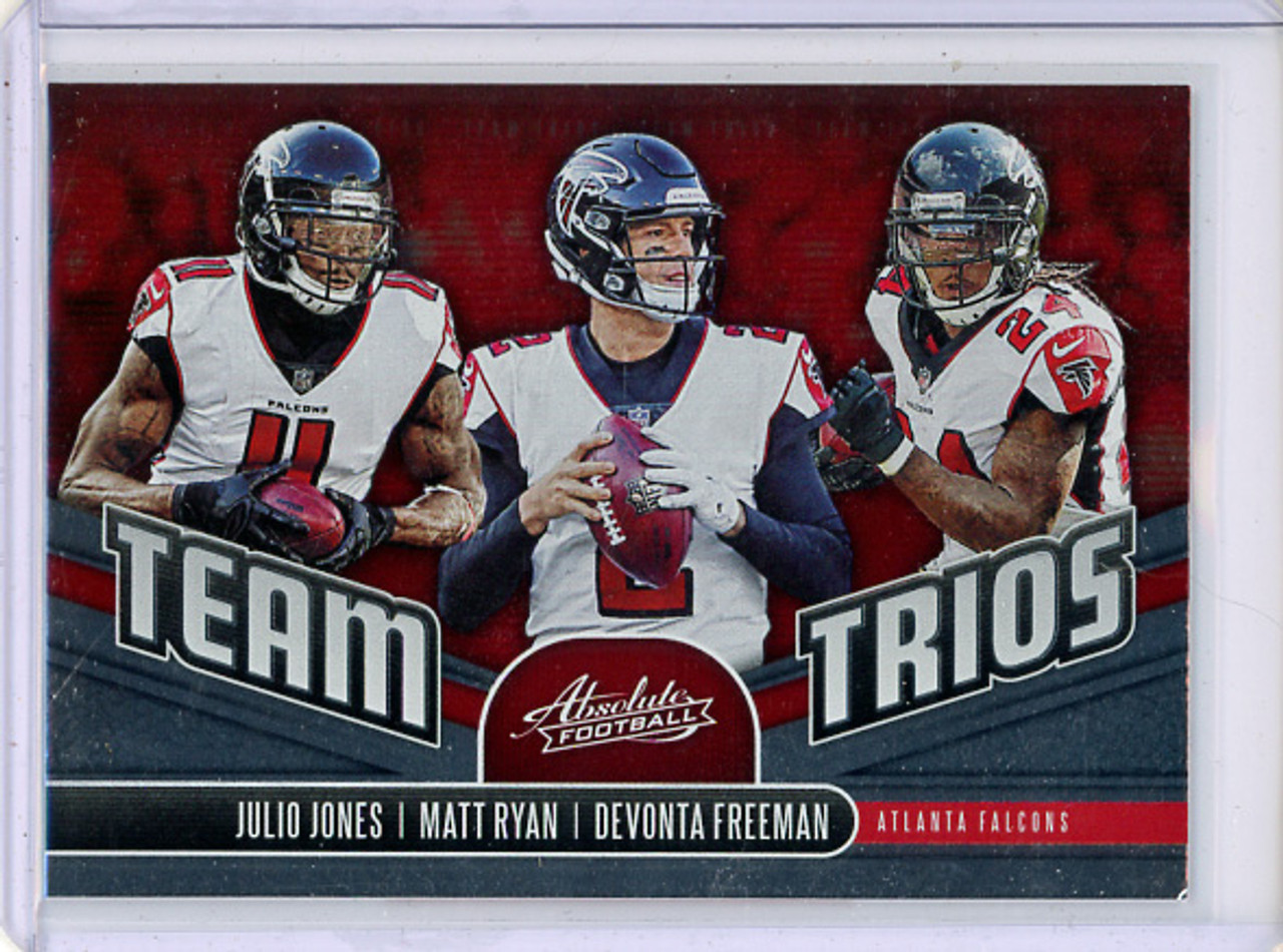 Julio Jones, Matt Ryan, Devonta Freeman 2019 Absolute, Team Trios #TT-AF