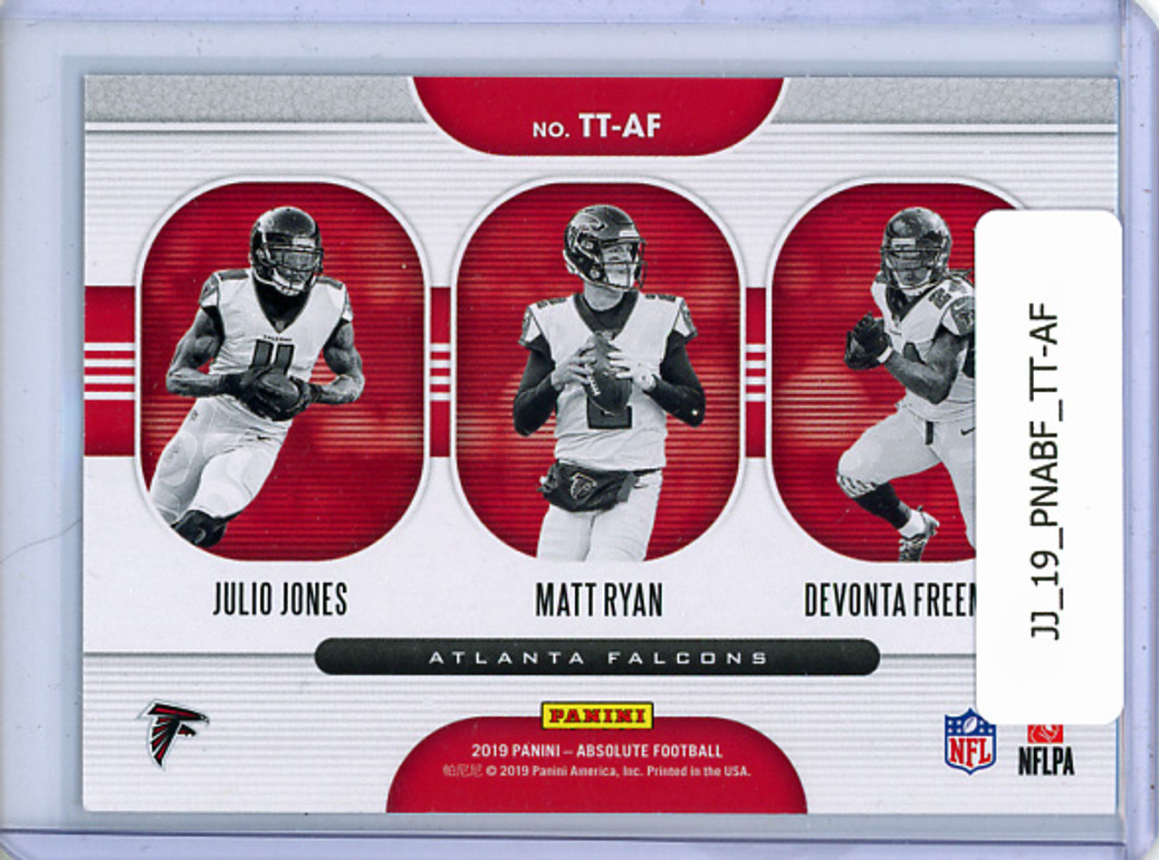 Julio Jones, Matt Ryan, Devonta Freeman 2019 Absolute, Team Trios #TT-AF