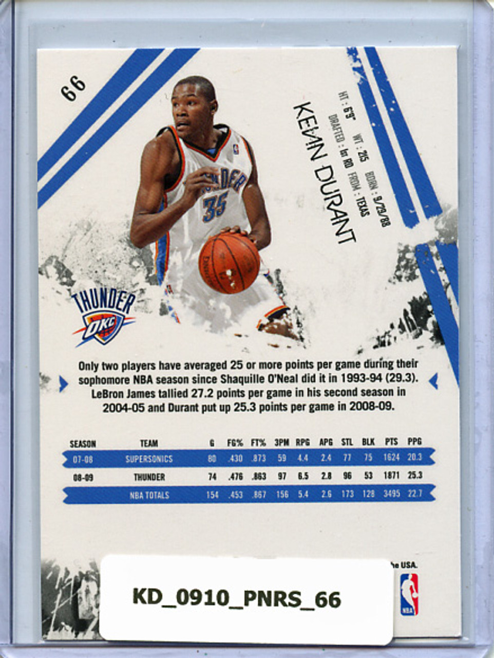 Kevin Durant 2009-10 Rookies and Stars #66